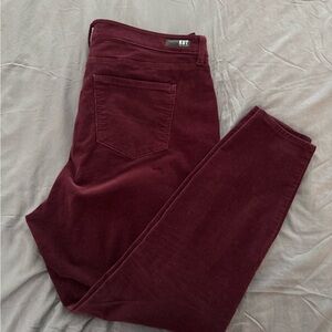 Kut from the Kloth Maroon Corduroy Skinny Jeans